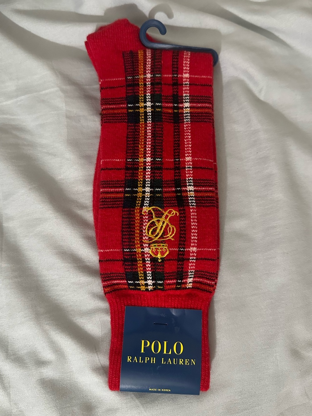 Polo by Ralph Lauren Red Plaid Casual Men's Socks - Picture 1 of 2